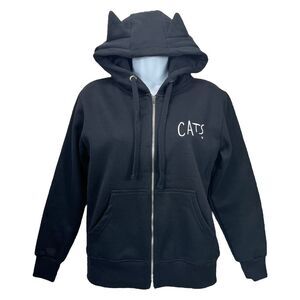 Vintage Cats The‎ Musical Size Small Black Full Zip Hooded Jacket Cat Ears